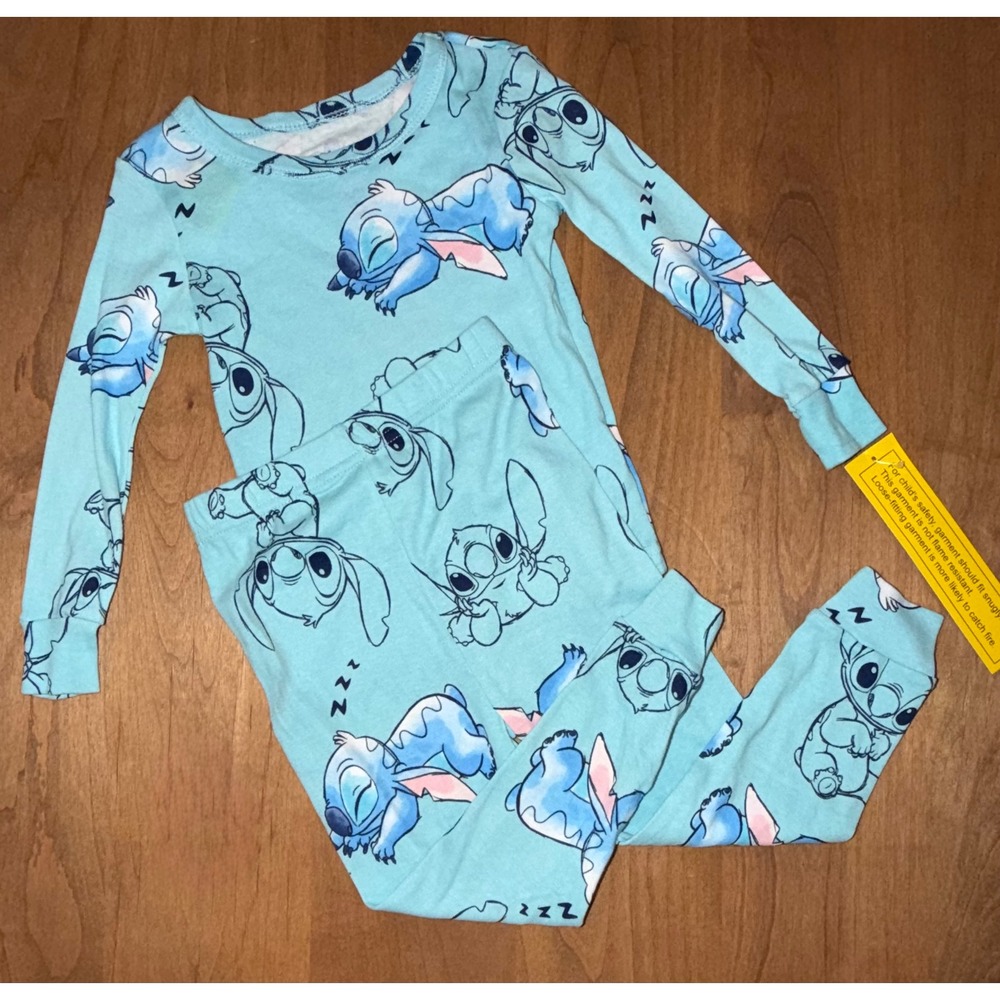 Disney Lilo & Stitch Kids Blue Sleeping Stitch Pajama Set NWT - size 4